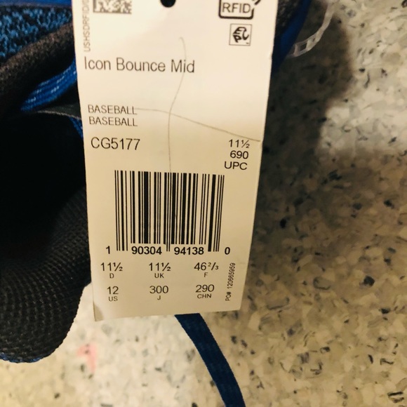 NWOB ADIDAS ICON BOUNCE 4 IV LOW METAL CLEATS Size 12 USA - Picture 8 of 12